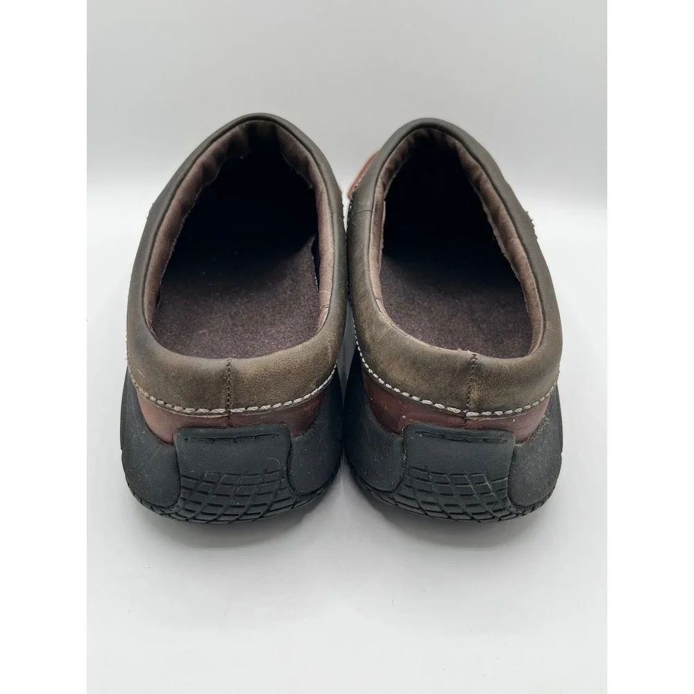 Merrell Encore Slide Rust Brown Leather Men Sz 11 Slip On Clogs J66067 Cushion
